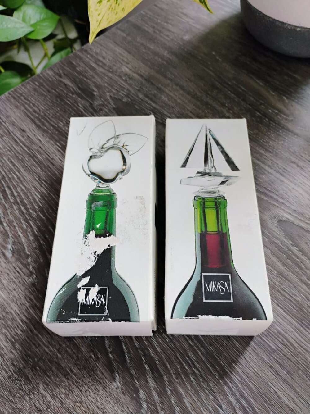 Mikasa Clear Lead Crystal Wine Bottle Stoppers